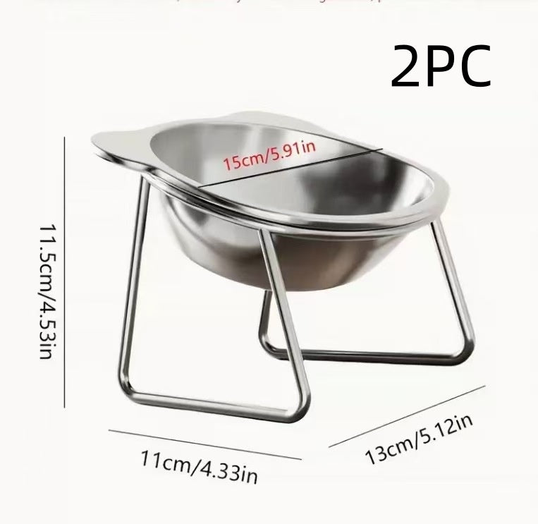 Tazón de Alimentación y Agua para Mascotas de Acero Inoxidable 304