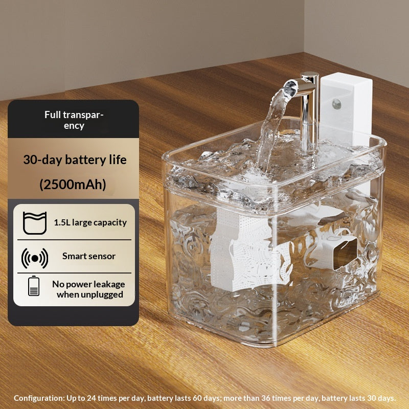 Fuente de agua inteligente sin cables para gatos