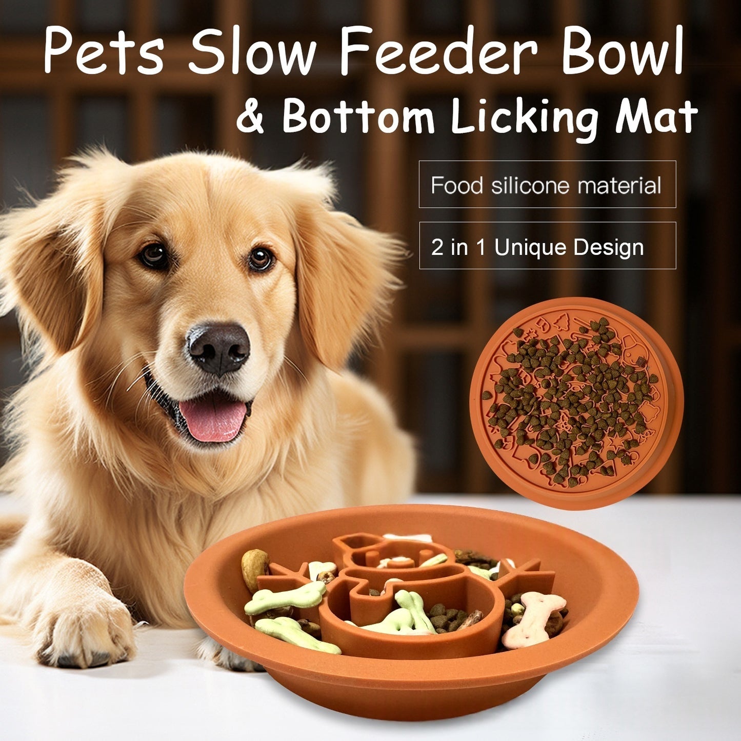 Comedero Lento de Silicona para Perros y Gatos