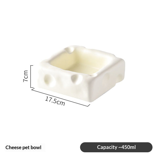 Keramische Voerbak in Kaasvorm voor Katten