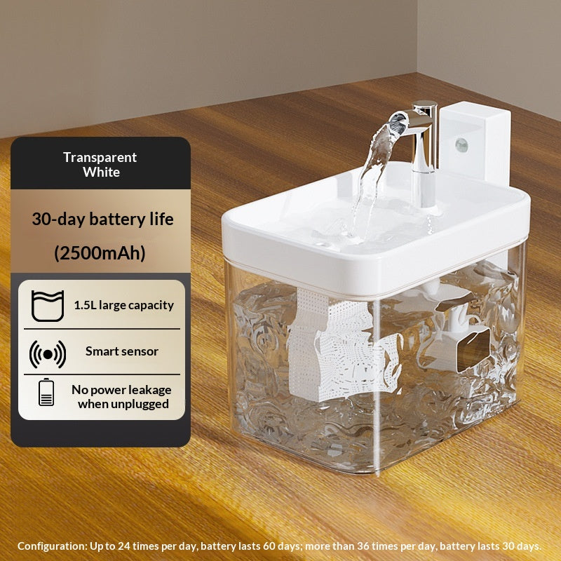 Fuente de agua inteligente sin cables para gatos