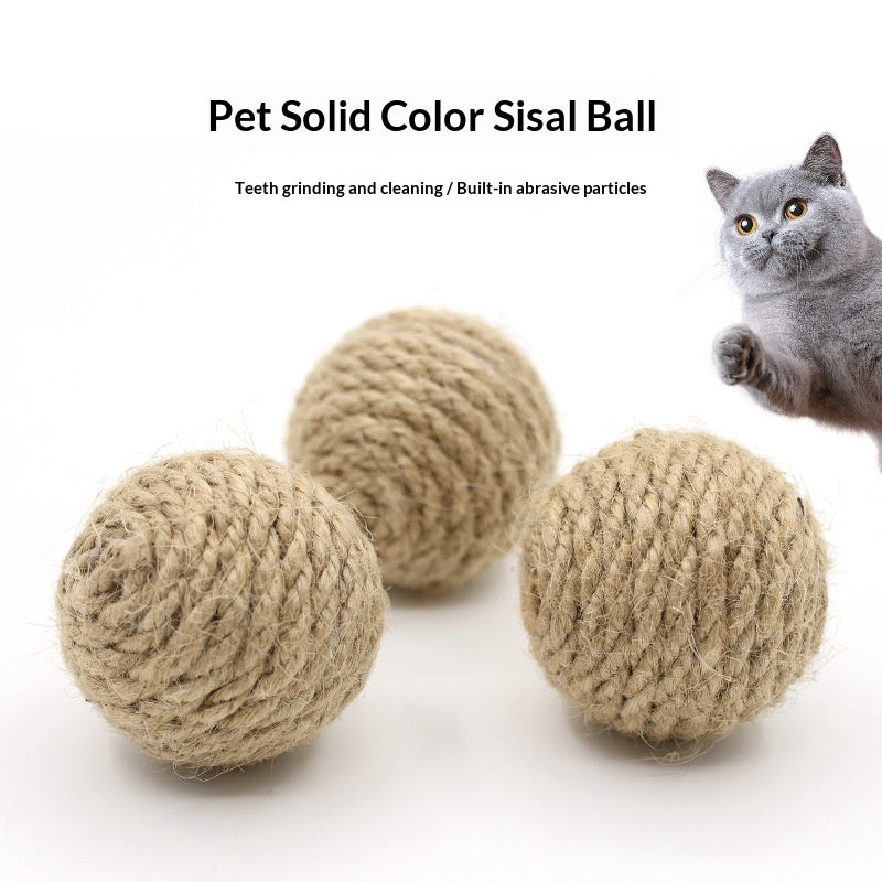 Pelota de Cuerda de Cáñamo Natural para Mascotas 45 cm